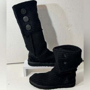 UGG Black Knit Button Sweater Boots. Wear them tall or fold down for mid size.